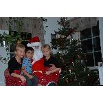 Julafton med kusinerna Wilma och Felicia (2008-12-24)
